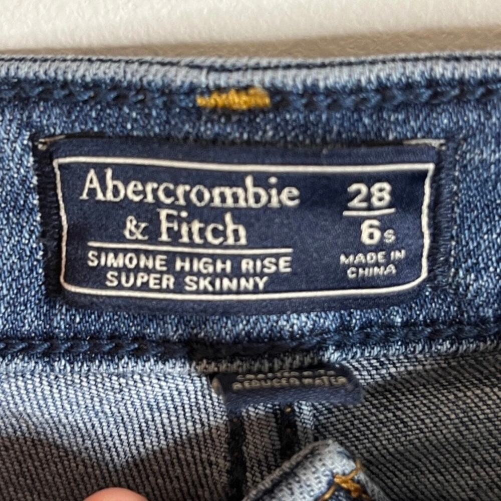 Abercrombie & Fitch Women's Jeans 28/6S Simone High Rise Super Skinny Distressed - Picture 7 of 8